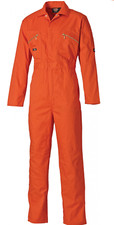 MENS DICKIES REDHAWK ZIP FRONT COVERALL OVERALLS BOILERSUIT WD4839 ORANGE