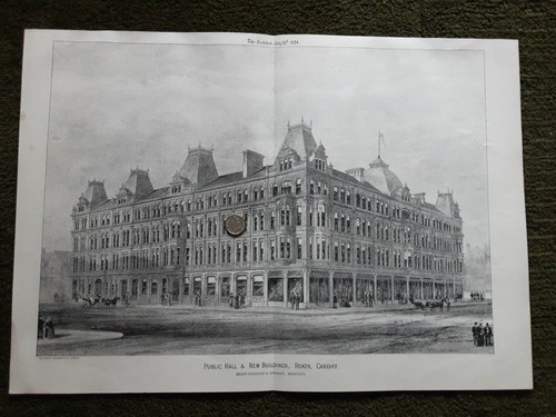 Antique print cardiff roath - antique,