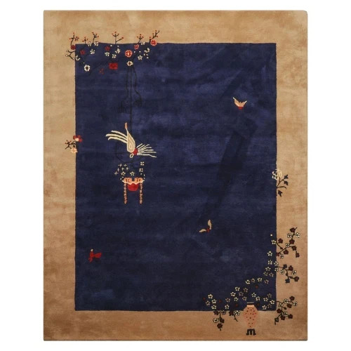 Navy hand tufted wool - navy, rug