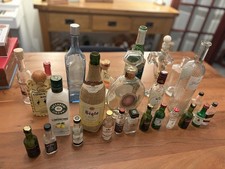 Empty Vintage Collectable Miniature and Full Size Alcohol Bottles Collectible