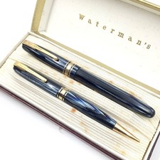 Waterman W5 fountain pen and pencil set, 14k gold nib boxed