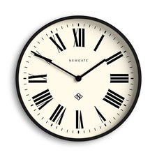 Newgate® Number Two Wall Clock Classic Black Bold Roman Dial Silent Quartz