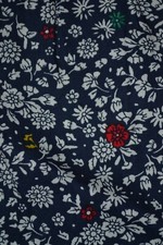 navy blue cotton cravat / ascot with paisley pattern