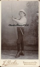 WOODVILLE, DERBY CDV BOY IN BOW & ARROW POSE VICTORIAN FASHION PHOTO #B4306