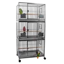 Parrot-Supplies Parrot Triple Breeding Cage Or Display Parrot Cage - Black