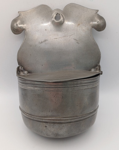 Antique pewter salt - antique, wall
