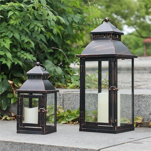Needomo bronze metal lanterns - bronze,