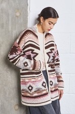 Aztec Print Knitted Cardigan