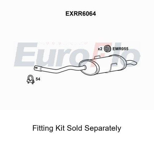 Rear muffler silencer insert - rear,