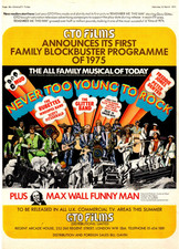 Film Trade Advert Never Too Young to Rock 1975 the Glitter Band the Rubettes