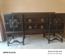 Jacobean Revival Sideboard c.1925 – Carved Panels – Restored & Painted