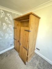Double OAK Wardrobe. With Base draw. Great Condition. Solid !  Collection (DA3)