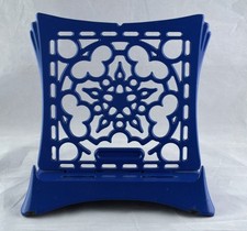 Rare Le Creuset Cast Iron Blue Enamel Recipe Cook Book Rest Stand Kitchen