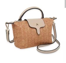 Straw-Look Crossbody Bag with