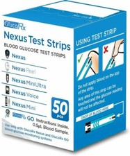 GlucoRx Nexus Test Strips Monitoring Blood Glucose X 50