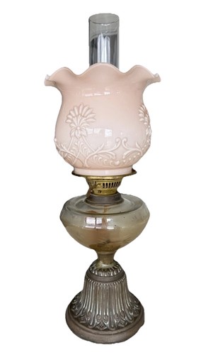 Vintage brass oil lamp made - brass,