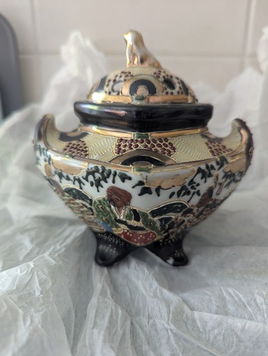 Satsuma porcelain incense - porcelain,