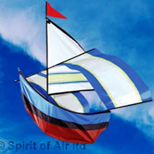 Flying boat blue kite - flying,