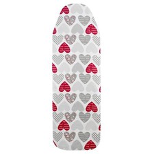 Ironing Board Cover Red Hearts Elasticated Easy Fit Heat Reflective 122x38cm