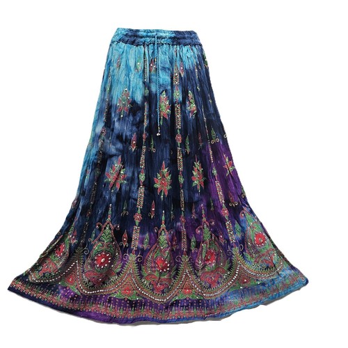 Maxi skirt rayon block printed - skirt,