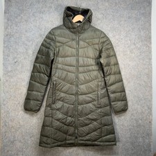 The North Face Puffer Jacket Womens UK M Green 700 Down Pertex Hooded Long-Line