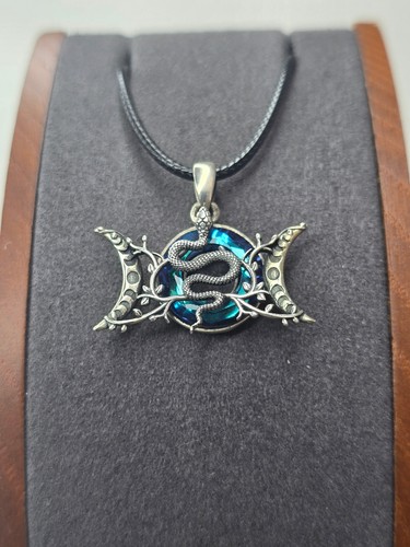 Triple moon snake pendant - triple,