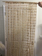 Vintage Straw Bead Hanging Decorative Door Curtain Screen bamboo Holder 70”