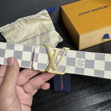 Louis Vuitton White Azur Belt
