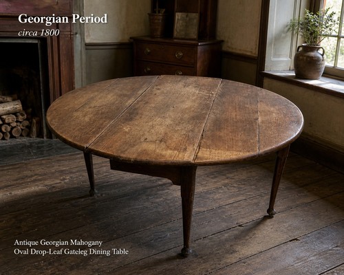 Antique georgian oak oval - georgian,