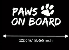 paws on board Car Bumper Sticker Decal vinyl DOG PAW  Graphics Bumper