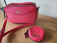 GUESS red polka dot bag