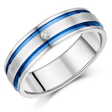 7mm Men's Titanium Diamond