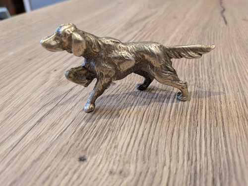 Vintage solid brass gun dog - vintage,
