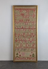 Antique 19c Alphabet Band Sampler Elizabeth Fairlie JFMF cross stitch Needlework