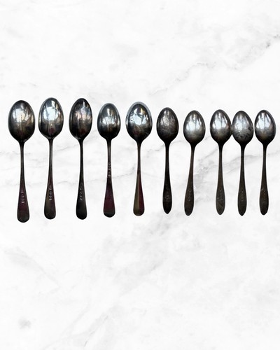 Vintage teaspoons sterling - 10,