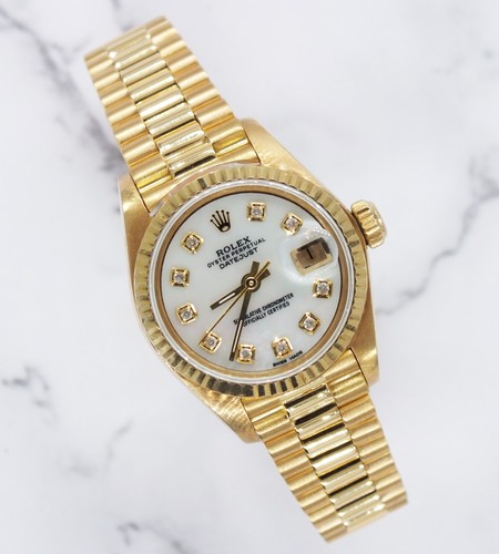 18ct gold ladies rolex oyster - gold,