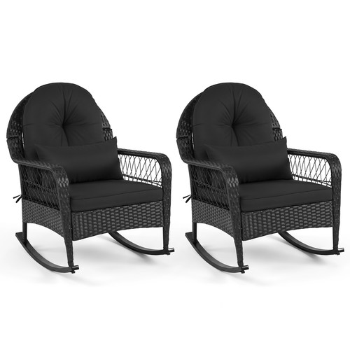 2pcs outdoor wicker rocking - 2pcs,
