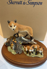 SHERRATT  & SIMPSON. FOXES. VIXEN AND TWO CUBS.  BOXED. EXCELLENT CONDITION.