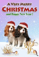 Cavalier King Charles Spaniel Dog A6 (4"x 6") Christmas Card (Blank inside) 