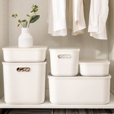 Small Large Storage Basket Plastic Storage Boxes Office Home Bathroom Organiser