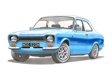 Ford Escort RS2000 Mk1 Greeting Card A5 size