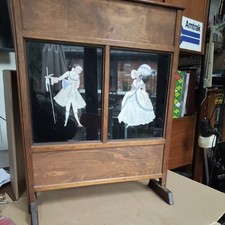 Antique Fire Screen Oak Panel