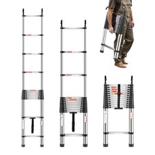 VEVOR Telescoping Ladder Stainless Steel Extension Step 16.5ft Portable Ladders