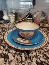 Sevres, Plate, Cup, saucer Bleu Celeste As/Is