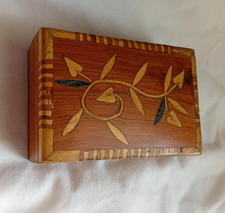 Small Wooden Hinged Inlaid Box