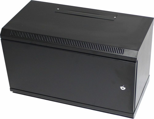 Black metal solid door - 6u,