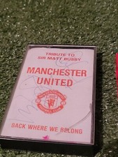 SIR MATT BUSBY SIGNED TRIBUTE CASSETTE MANCHESTER UNITED *RARE* SHIRT PHOTO CARD