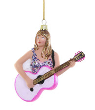Taylor Swift With Guitar Christmas Glass Ornament New 2024 GL-580 Swiftie