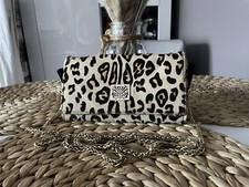 Lovely BIBA LEOPARD ANIMAL PRINT PONY SKIN SMALL Chain Strap Shoulder BAG