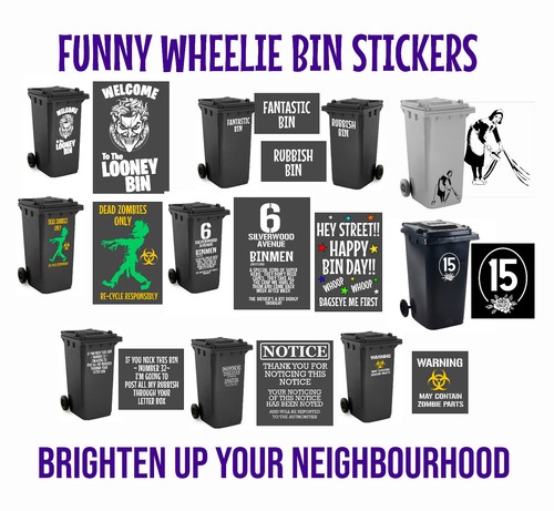 Funny wheelie bin stickers - bin,